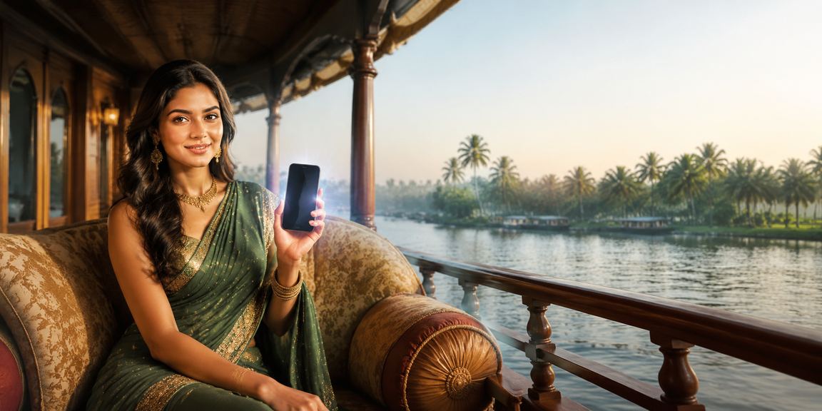 Kerala backwaters user enjoying casino app interface